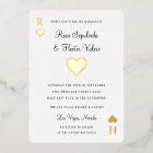 Hearts Playing Card Wedding Gold Foil Invitation