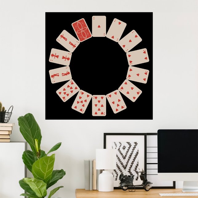 Hearts Playing Cards Circle Poster (Creator Uploaded)