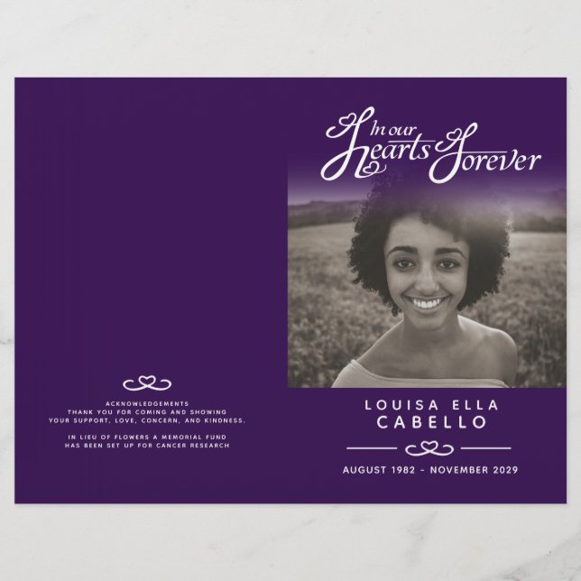 Hearts pour toujours programme funéraire ordre de  (Devant)