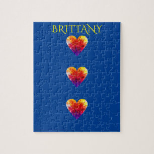 Hearts puzzle with personalized name.