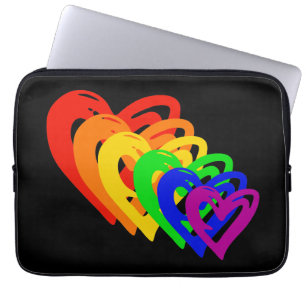 Hearts Rainbow Laptop Sleeve