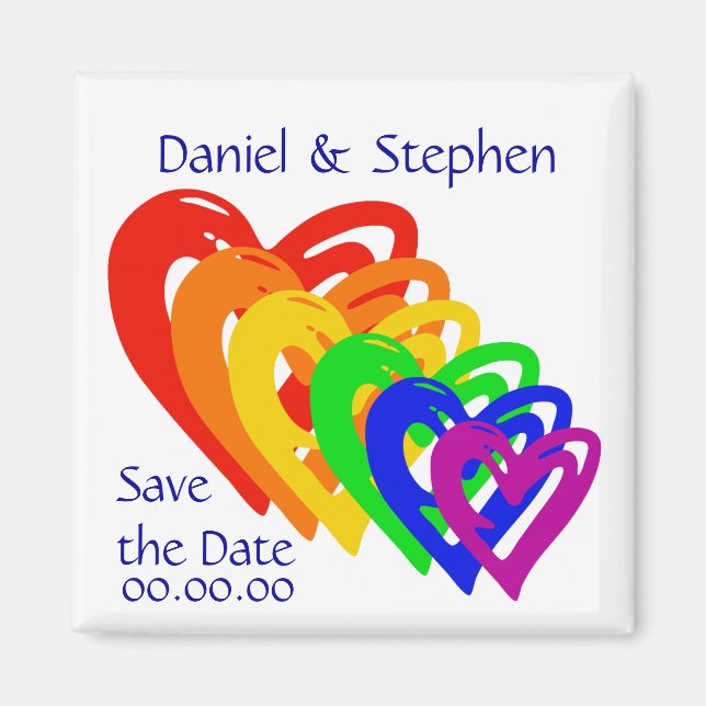 Hearts Rainbow Magnet (Front)
