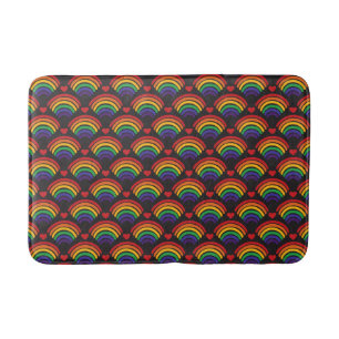 Hearts & Rainbows Pattern Bath Mat