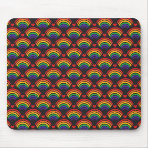 Hearts & Rainbows Pattern Mouse Pad