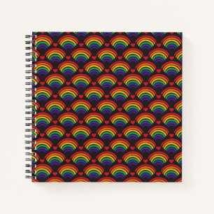 Hearts & Rainbows Pattern Notebook