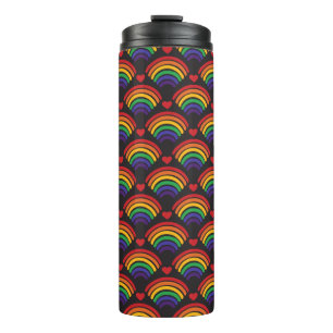 Hearts & Rainbows Pattern Thermal Tumbler