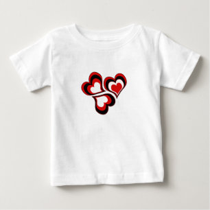 Hearts, red, black, white, Valentine's day . Baby T-Shirt