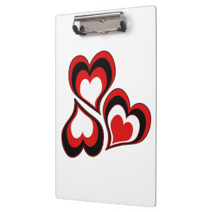Hearts, red, black, white, Valentine's day . Clipboard