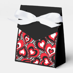 Hearts, red, black, white, Valentine's day . Favor Box