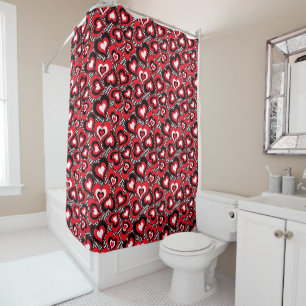 Hearts, red, black, white, Valentine's day . Showe