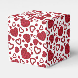 Hearts Red Roses Pattern Minimalist Valentine's Favor Box