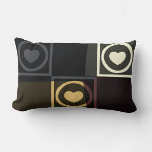 Hearts Retro Art Deco Pillow