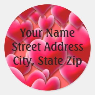 Hearts Return Address Label