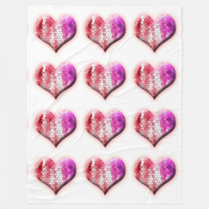 Hearts Romance Love Date Personalize Anniversaries Fleece Blanket