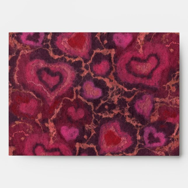 Hearts, romantic love pink red valentines day gift envelopes (Front)