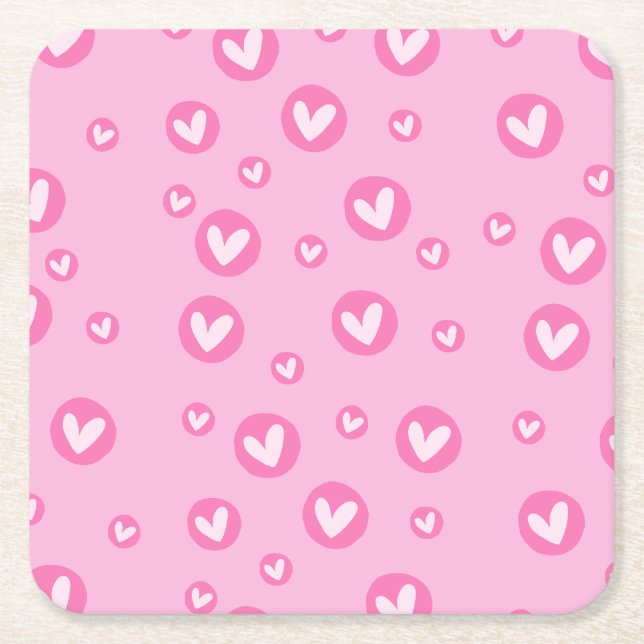 Hearts Rose Standard Coasters  (Front)