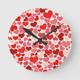 Hearts Round Clock
