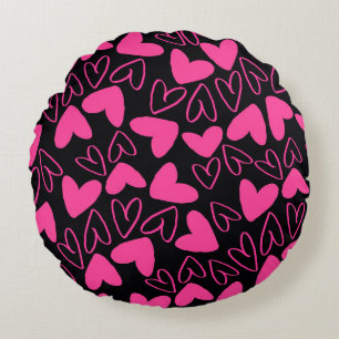 Hearts Round Pillow