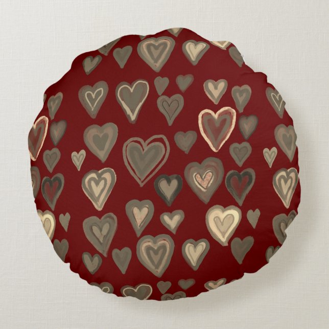 hearts round pillow (Back)