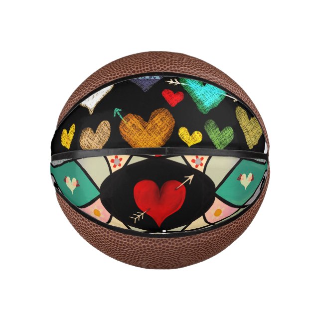 hearts Rupydetequila  Mini Basketball (Front)