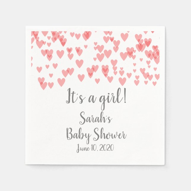 Hearts scattered in the air napkin (Front)