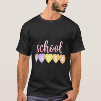 Hearts School Nurse Medical Istant Valentines Day  T-Shirt