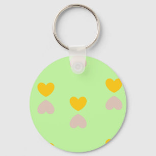 Hearts shapes on light green keychain