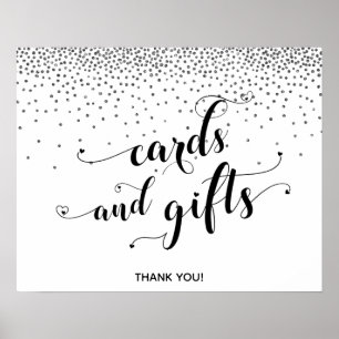 Hearts & Silver, Cards and Gifts Reception Sign