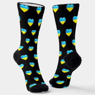 Hearts Socks Ukraine Flag Colours - Freedom - Peac