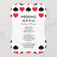 Hearts Spades Casino Wedding Menu