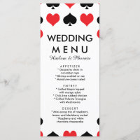 Hearts Spades Casino Wedding Menu