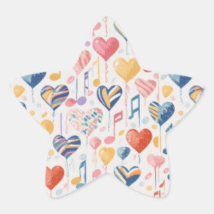 Hearts star sticker