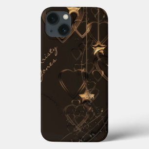 Hearts & Stars-Chocolate & Gold iPad Case
