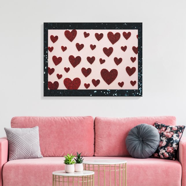 Hearts Stretched Canvas Print (Insitu(LivingRoom))