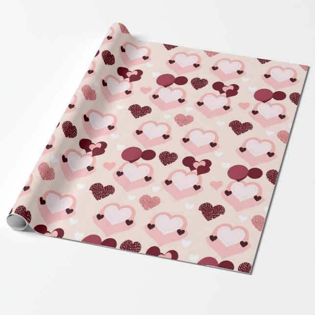 Hearts Style Wrapping Paper (Unrolled)