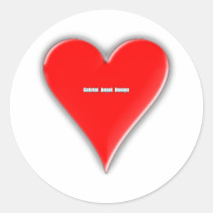 Hearts Suit Classic Round Sticker