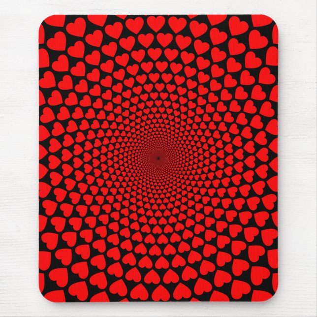 Hearts Symbols Red Mandala Pattern-25870 Mouse Pad (Front)