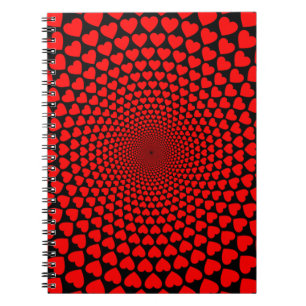 Hearts Symbols Red Mandala Pattern-25870 Notebook