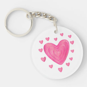 Hearts T Shirt Kids School Valentines Day Girls Bo Keychain