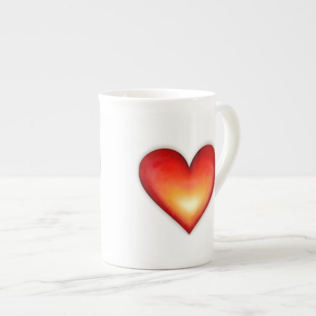 Hearts - Tea Bone China Mug (Front Right)