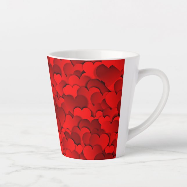 Hearts Texture Latte Mug (Right)
