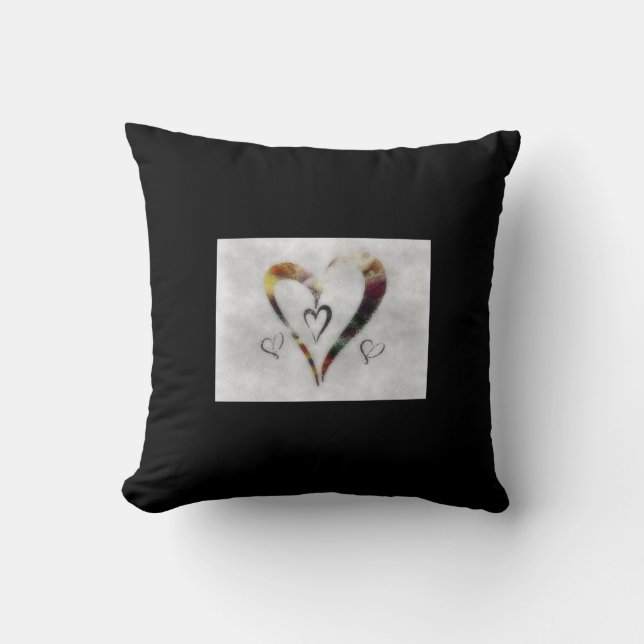 Hearts Throw Pillow (Front)