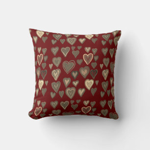 hearts throw pillow