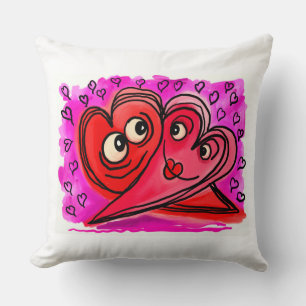 Hearts Throw Pillow