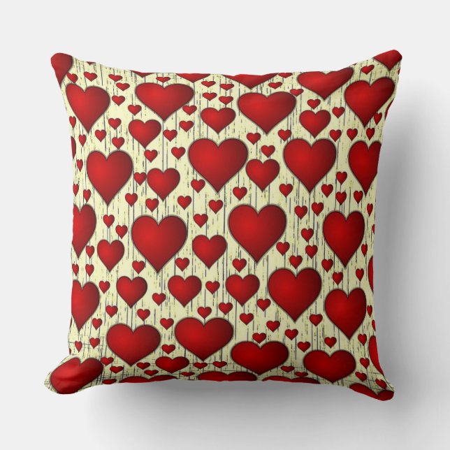 Hearts Throw Pillow (Front)