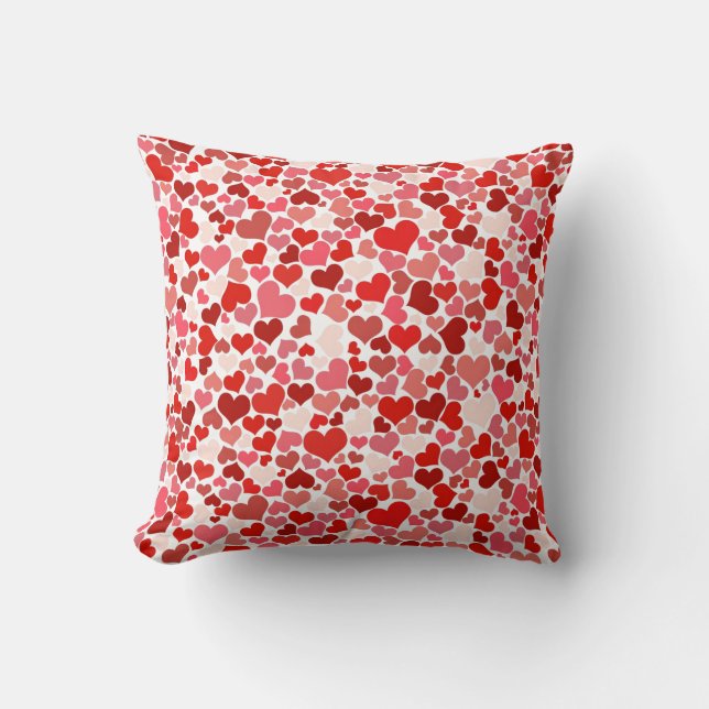 Hearts Throw Pillow (Front)