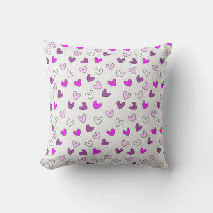 Hearts Throw Pillow