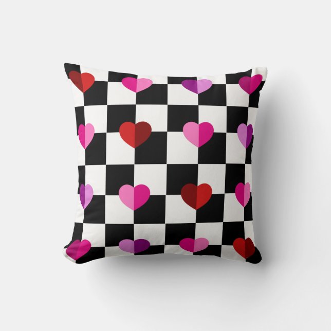 Hearts Throw Pillow (Front)