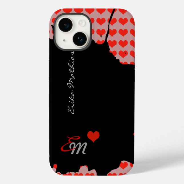 Hearts to add name Case-Mate iPhone case (Back)