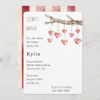 Hearts Tree Branch Birthday